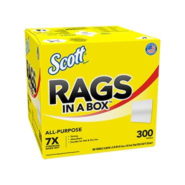 White Kimberly-Clark Scott 75260 Rags in a Box 200 Towels 8 Pack 
