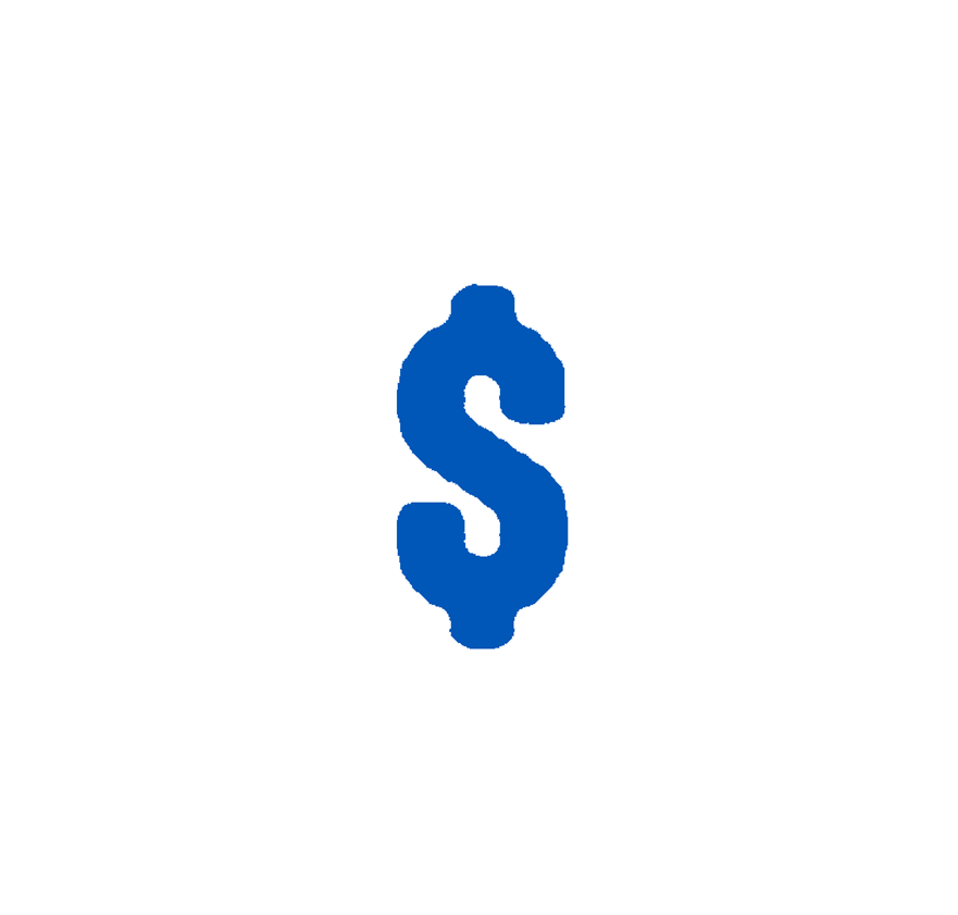 Dollar sign in blue color 