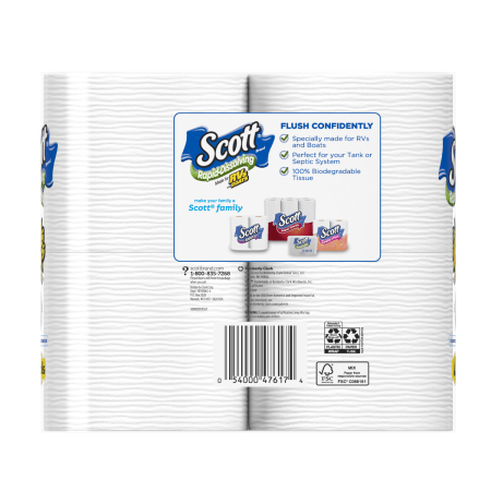 Scott® Rapid Dissolving Toilet Paper package back