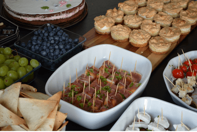 picture of different party favors food on table